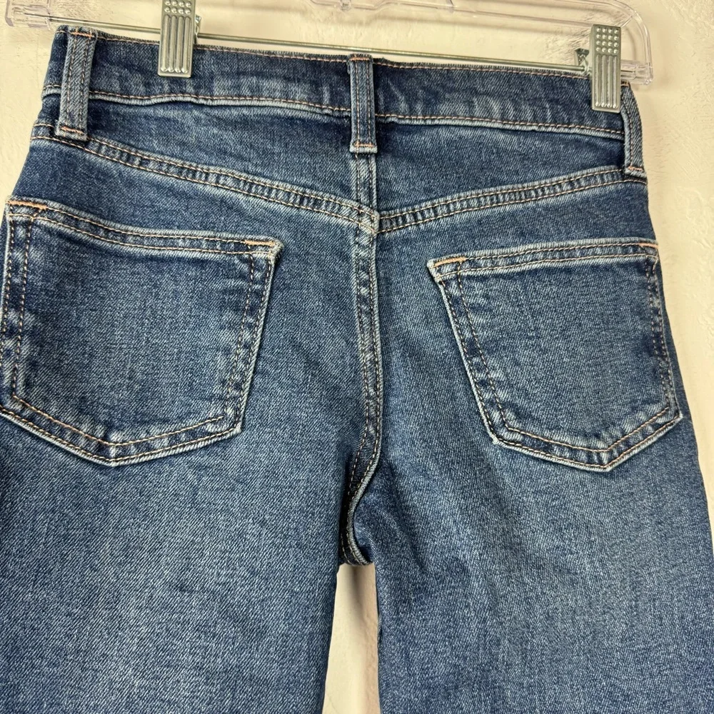 Old Navy Jeans Denim High Rise Flare Built in Tough‎ Dark Wash Blue Solid Cotton